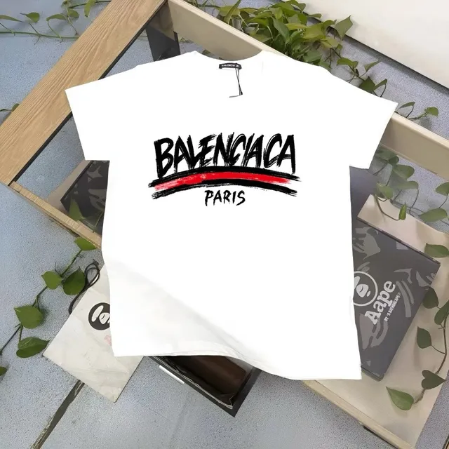 Balenciaga Logo T-Shirt Brushstroke Logo