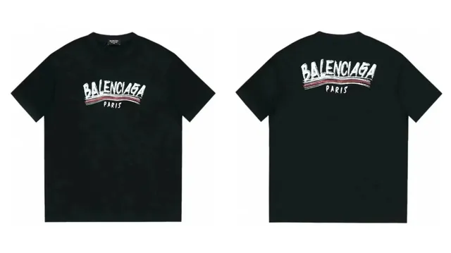 Balenciaga Logo T-Shirt Brushstroke Logo