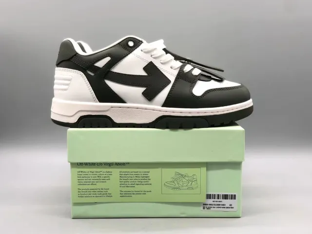 Off-White Virgil Abloh Low Craft Leather Green White