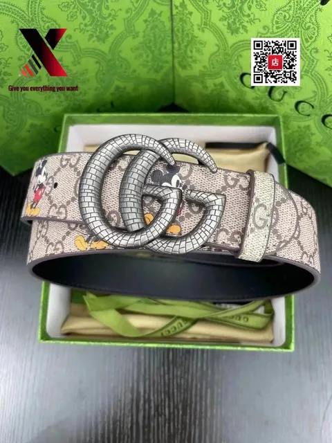 Gucci × Disney GG Marmont Belt Mickey Mouse Print