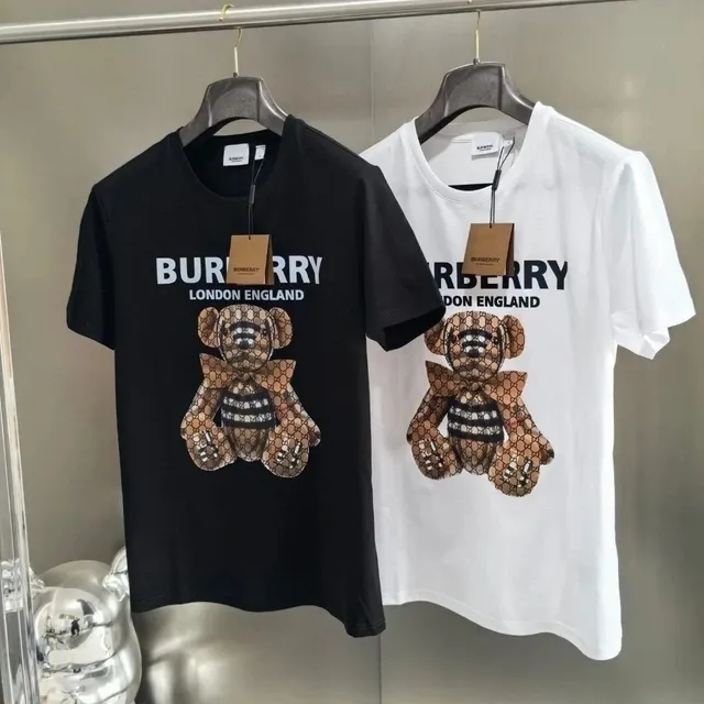 Burberry Teddy Bear Graphic Tee GG Monogram Bear Print
