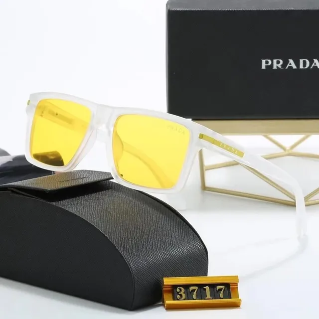 Prada Sunglasses Transparent Frame with Yellow Lenses
