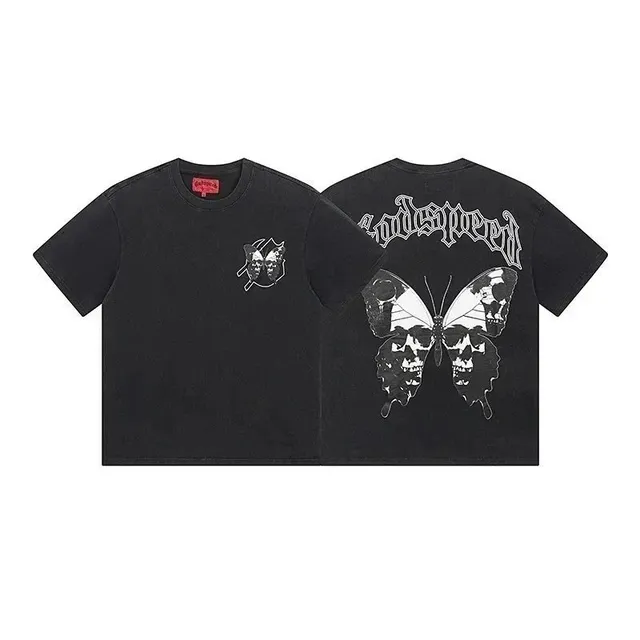 Corteiz Butterfly Skull Tee Skull Butterfly Print