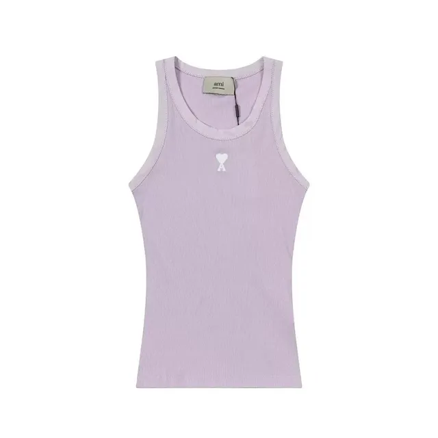 AMI Paris Ribbed Tank Top Heart Logo