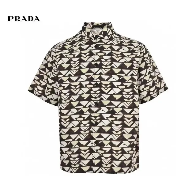 Prada Short-Sleeve Shirt Geometric Print