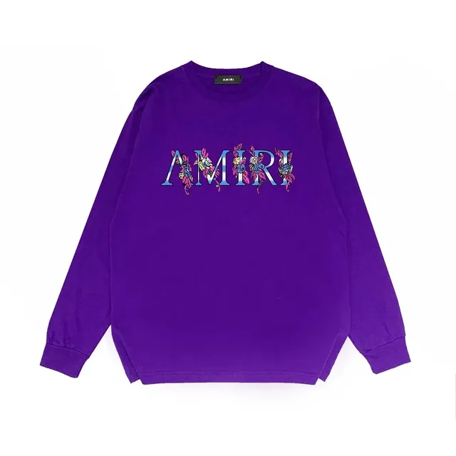 Amiri Long-Sleeve Crewneck Floral Logo