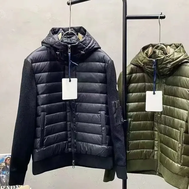 Prada Linea Rossa Puffer Jacket Knit Sleeve