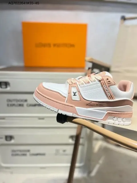 Louis Vuitton LV Trainer Pink and White