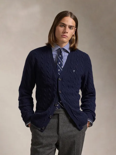 Polo Ralph Lauren Cable Knit Cardigan Navy