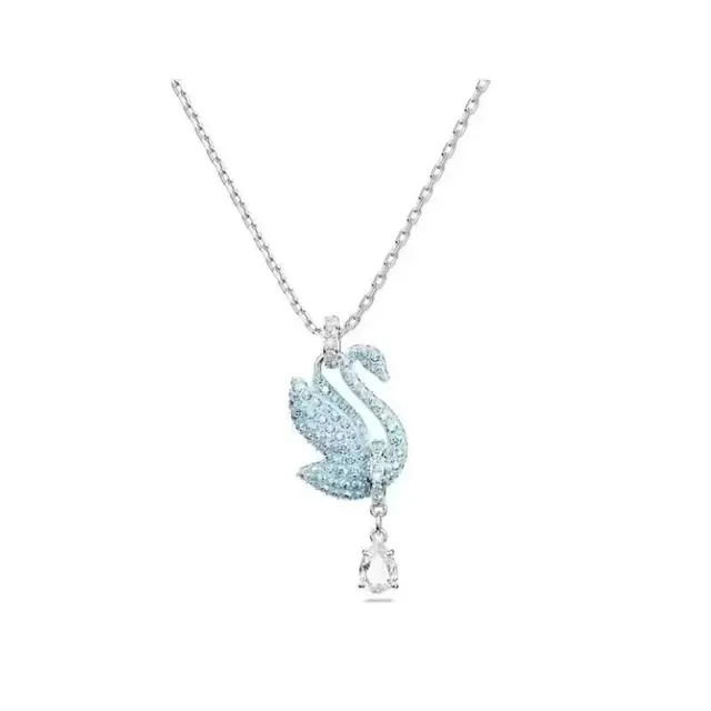 Swarovski Swan Pendant Crystal-Encrusted
