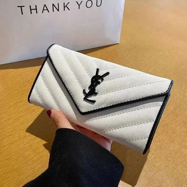 Saint Laurent Envelope Clutch Quilted Leather