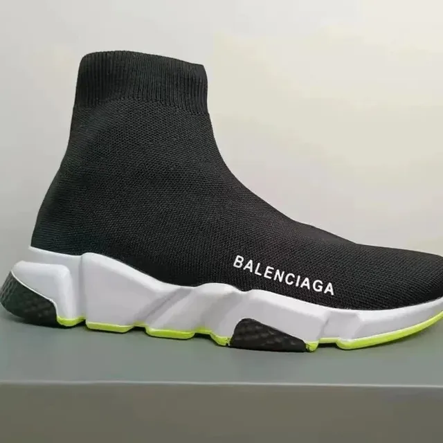 Balenciaga Speed Trainer Black White Neon Green