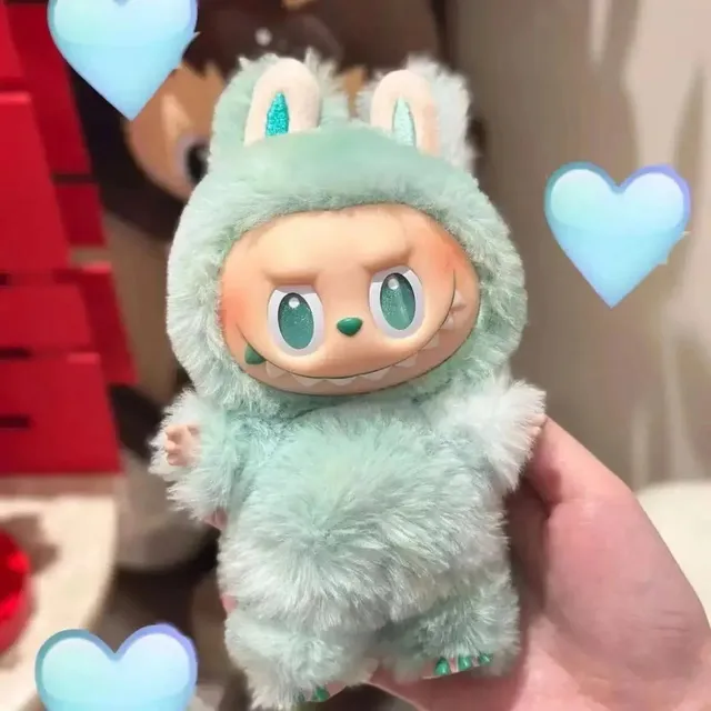 Furry Labubu Figure Mint Green Furry