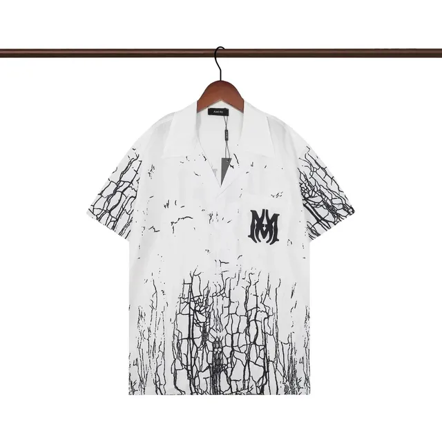 Amiri Short-Sleeve Shirt Cracked Print