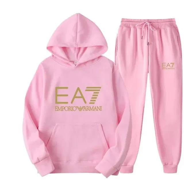 Emporio Armani EA7 Hoodie and Joggers Set Gold Logo