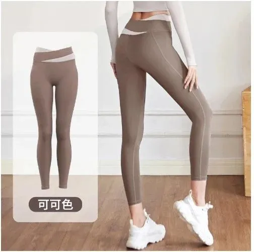 High-Waisted Leggings Contrast Waistband