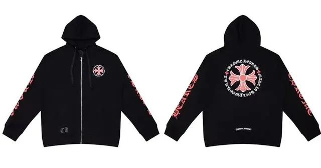 Chrome Hearts Zip-Up Hoodie Cross Logo Print