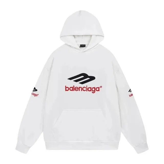 Balenciaga Logo Hoodie Black and Red Logo