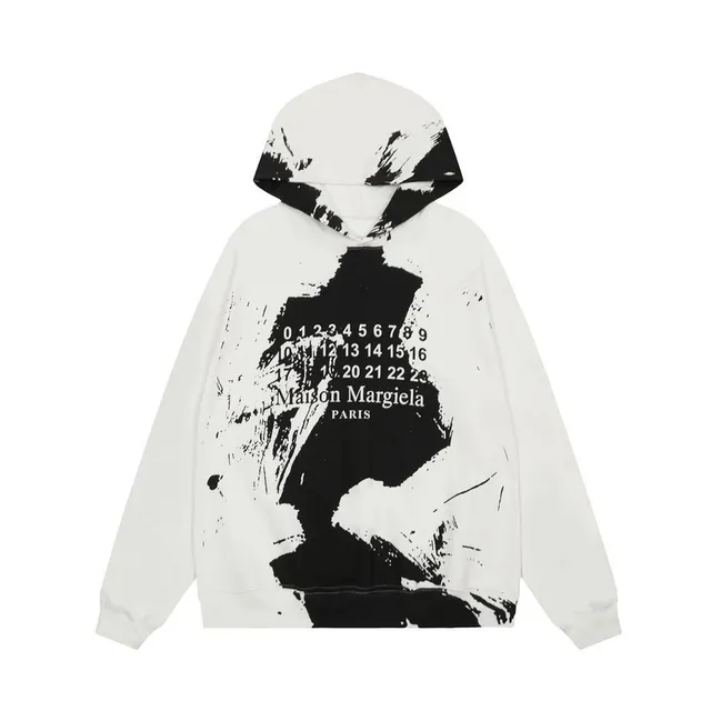 Maison Margiela Paint Splatter Hoodie Number Print
