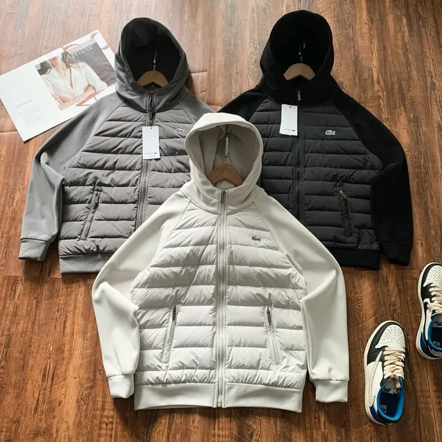 Lacoste Hooded Puffer Jacket Color-Blocked