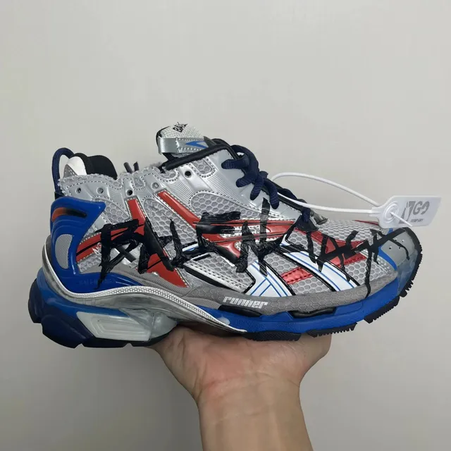 Balenciaga Triple S Silver Blue Red