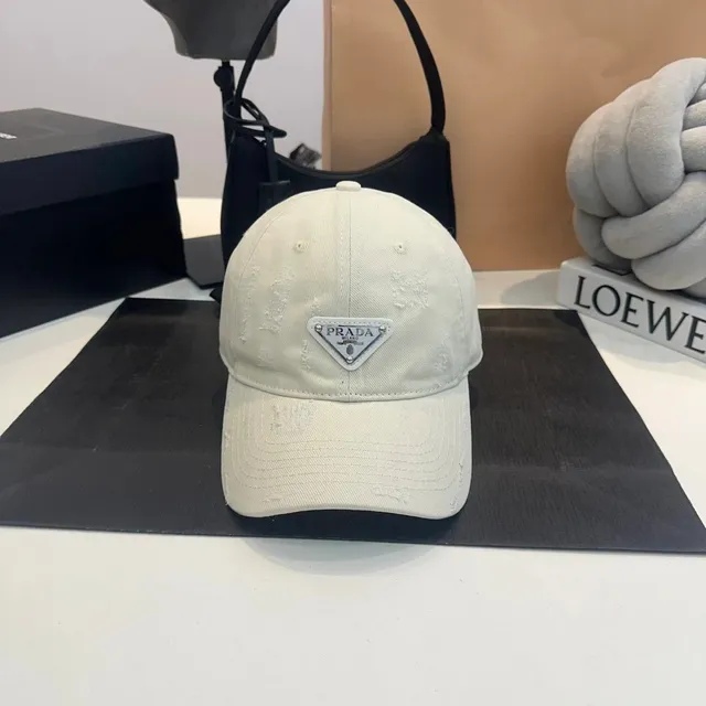 Prada Baseball Cap Distressed Logo