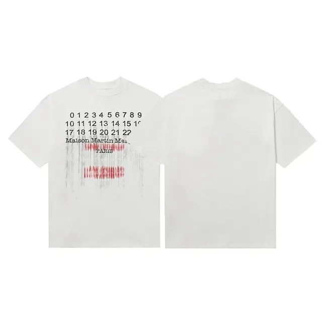 Maison Margiela Number Print Tee Numeric Grid