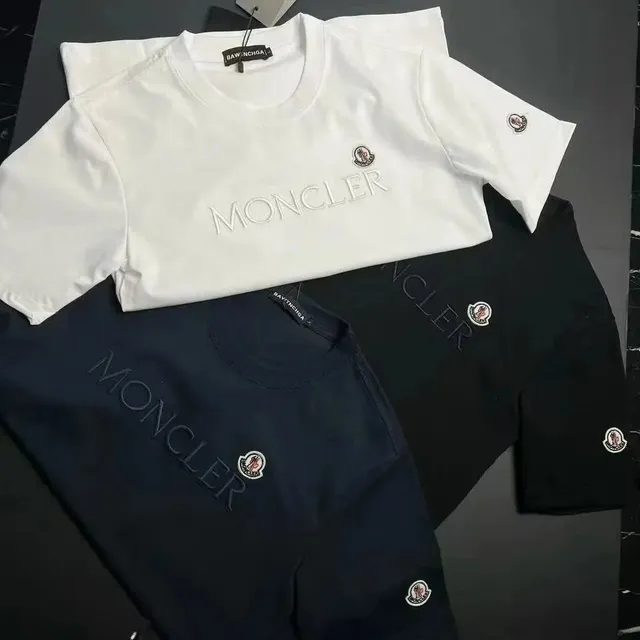 Logo Embroidered T-Shirt Embroidered MONCLER + Bape Logo