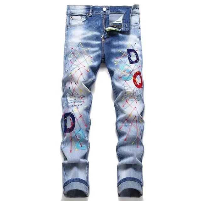 Dsquared2 Distressed Jeans Paint-Splatter Logo