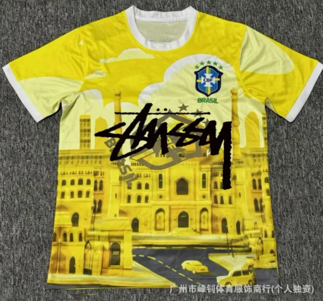 Stüssy × Nike Brazil National Team Jersey Stussy x CBF Graphic Print