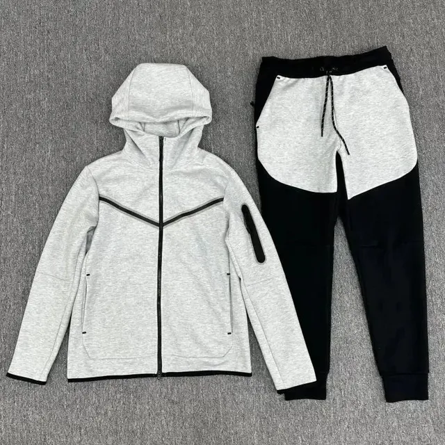 Nike Tech Fleece Hoodie and Joggers Heather Grey/Black