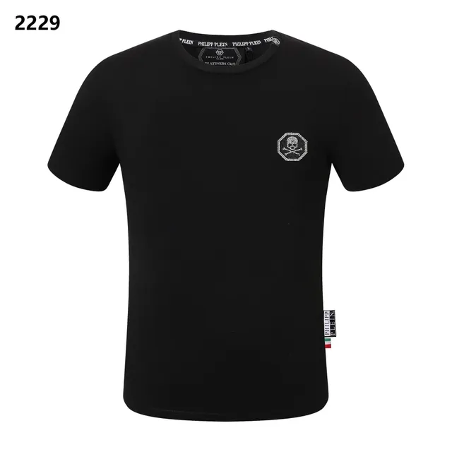 Philipp Plein Skull Logo Tee Crystal Skull Patch