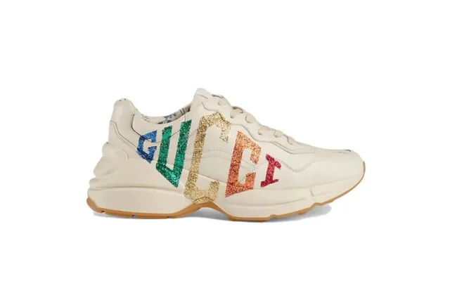 Gucci Rhyton Trainer Glitter Logo