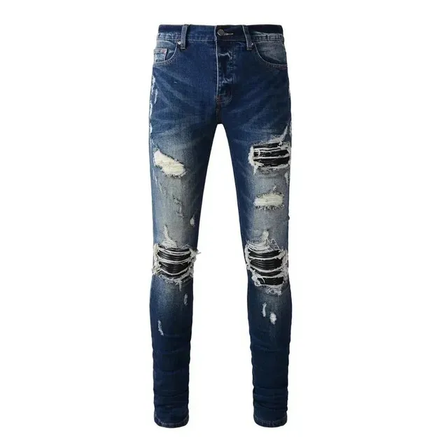 Distressed Slim Fit Jeans Heavy Ripped