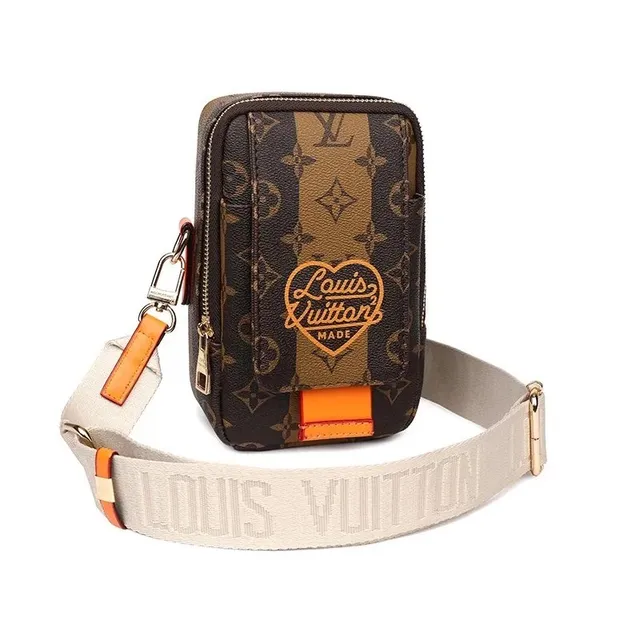 Louis Vuitton Phone Holder Pouch Monogram Canvas with Heart Logo