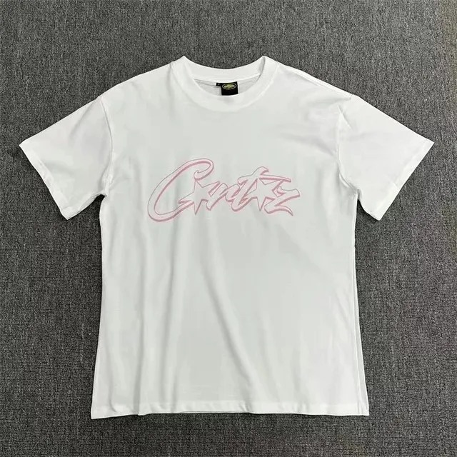 Corteiz Graphic Tee Pink Script Logo