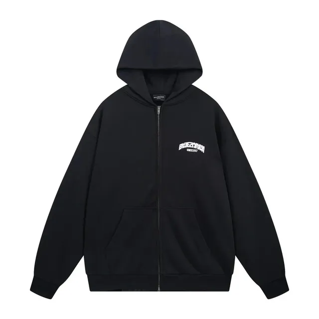 Balenciaga Zip-Up Hoodie Bluezinha Logo