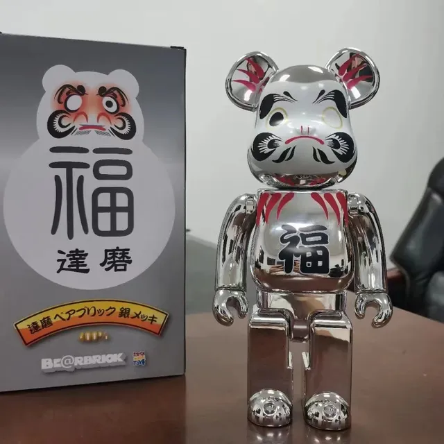 Be@rbrick Bearbrick Daruma Silver Metallic