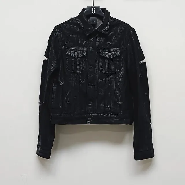 Dior Distressed Denim Jacket Black Washed
