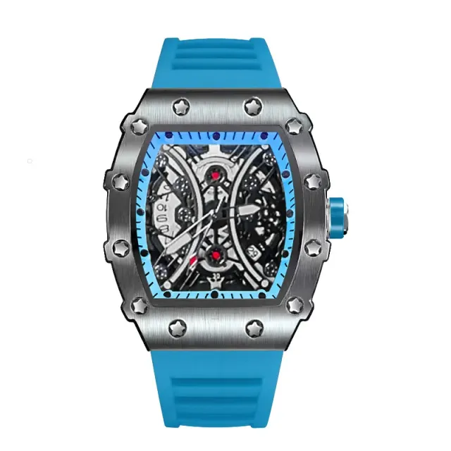 Richard Mille RM 011 Sapphire Dial with Blue Rubber Strap