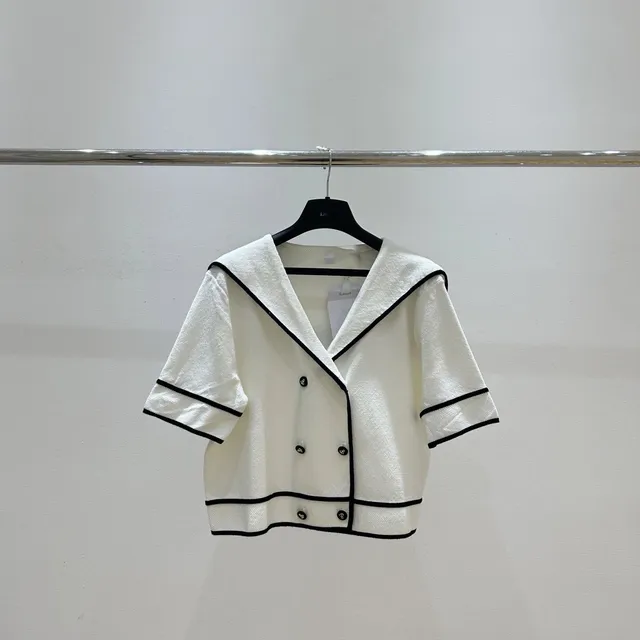 Dior Sailor Collar Top Contrast Trim