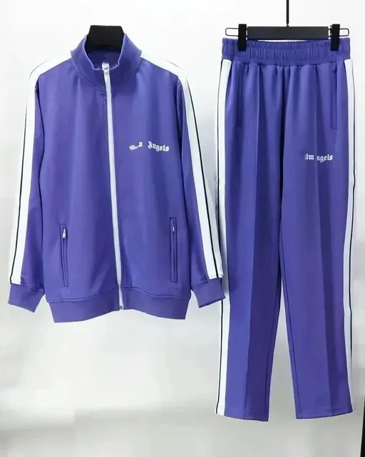 Palm Angels Track Suit Purple with White Stripes