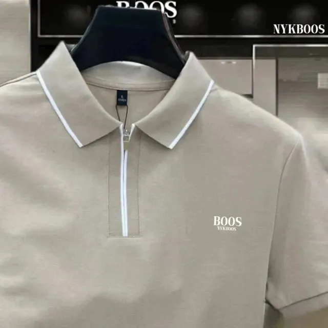 Hugo Boss Polo Shirt Zip-Neck with Contrast Trim