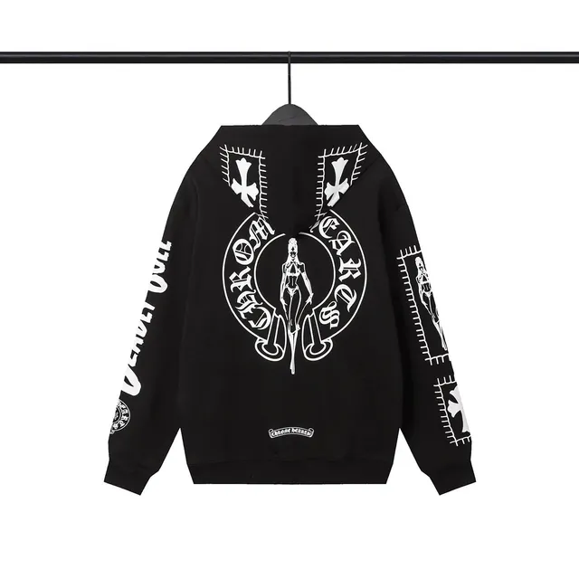 Chrome Hearts Hooded Sweatshirt Cross Logo Print