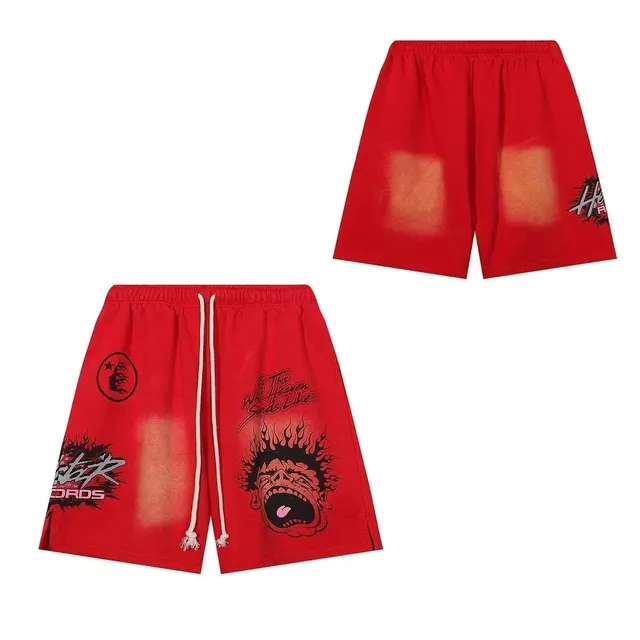 Hellstar Printed Shorts Flame Graphic