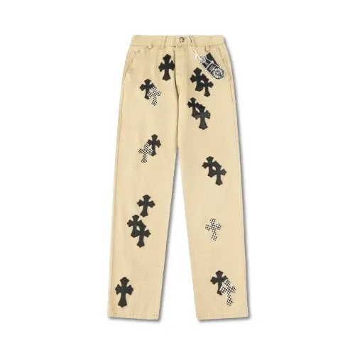 Chrome Hearts Cross-Embroidered Trousers Black Cross Print