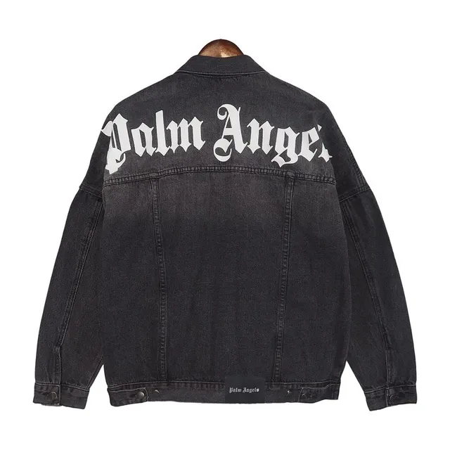 Palm Angels Denim Jacket Gothic Logo Back