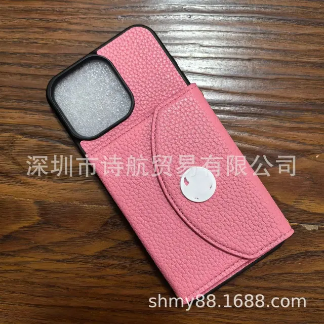 Phone Wallet Case Pebbled Leather with Card Slot