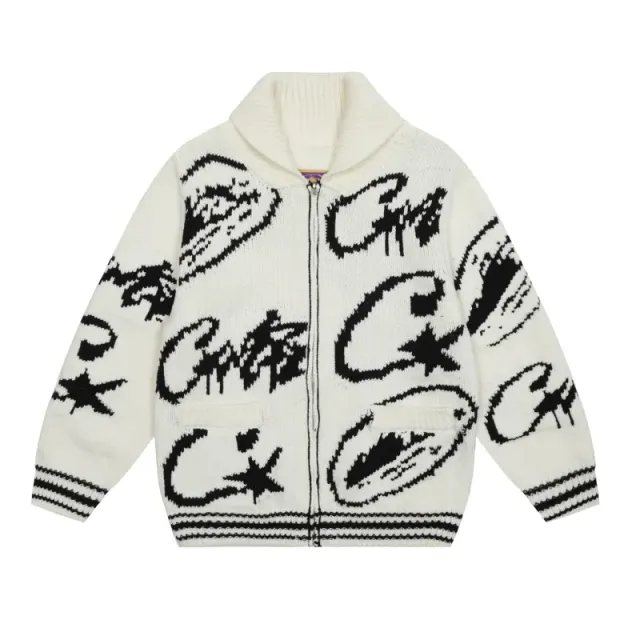 Supreme Zip-Up Sweater Graffiti Print