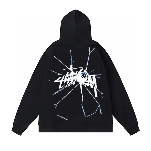 Stüssy Hooded Sweatshirt Shattered Glass 8-Ball Print